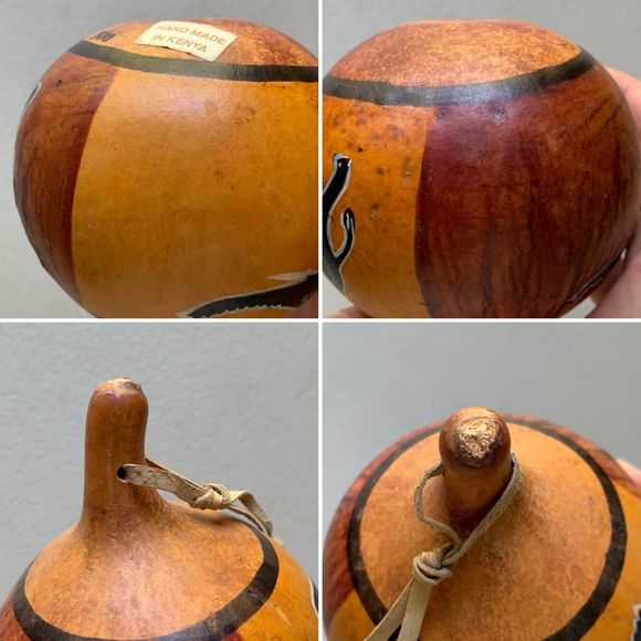 VTG African Gourd Hand Percussion Handmade Shaker - Picture 7 of 14